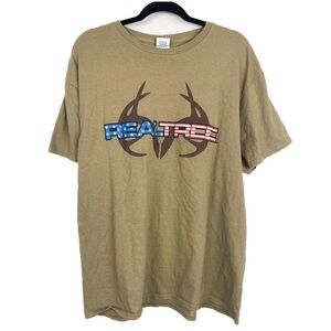 Vintage Delta Pro Weight 90s Real Tree Tan Short Sleeve Country Hunting Tee - XL